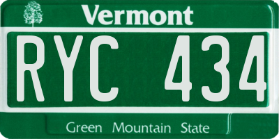 VT license plate RYC434