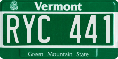VT license plate RYC441