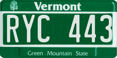 VT license plate RYC443
