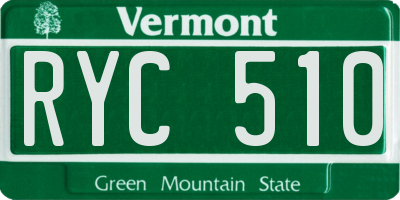 VT license plate RYC510