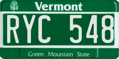 VT license plate RYC548
