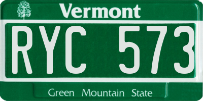 VT license plate RYC573