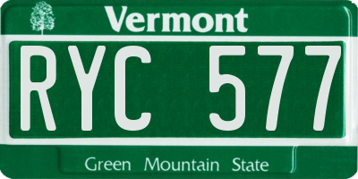 VT license plate RYC577