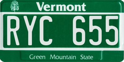 VT license plate RYC655