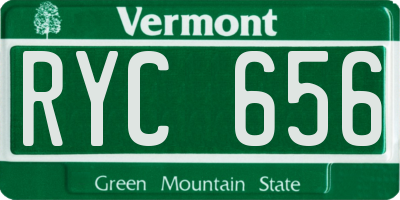 VT license plate RYC656
