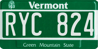 VT license plate RYC824