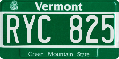 VT license plate RYC825
