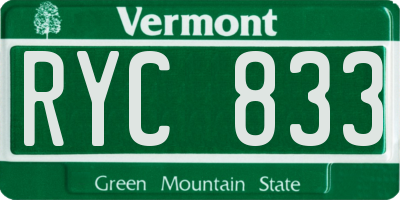 VT license plate RYC833