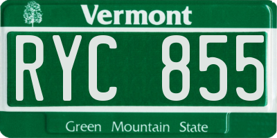 VT license plate RYC855