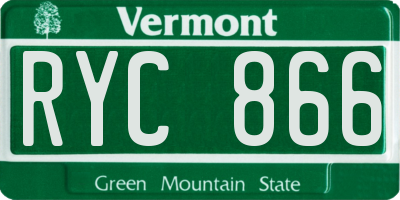 VT license plate RYC866