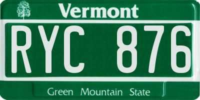 VT license plate RYC876