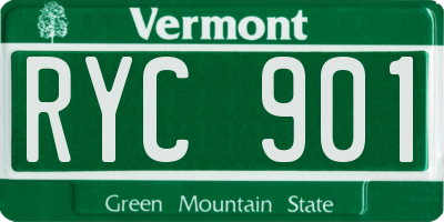 VT license plate RYC901