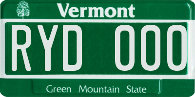 VT license plate RYD000
