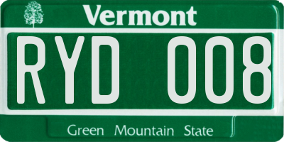 VT license plate RYD008