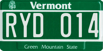 VT license plate RYD014