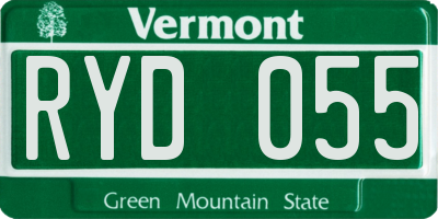 VT license plate RYD055