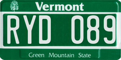 VT license plate RYD089
