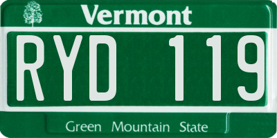VT license plate RYD119