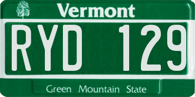 VT license plate RYD129