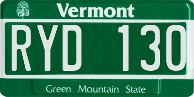 VT license plate RYD130