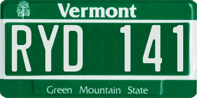 VT license plate RYD141