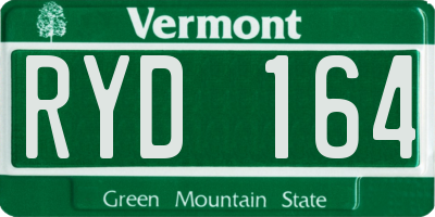 VT license plate RYD164