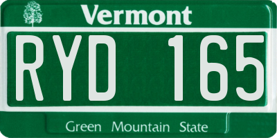VT license plate RYD165
