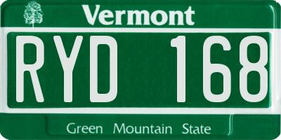 VT license plate RYD168