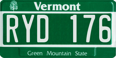 VT license plate RYD176