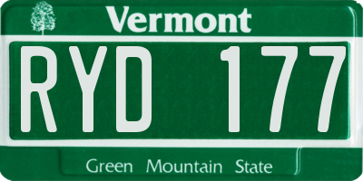 VT license plate RYD177