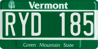VT license plate RYD185