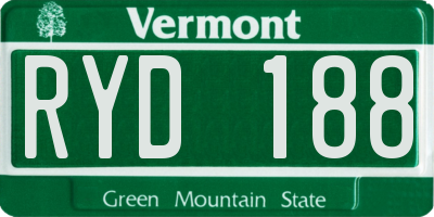 VT license plate RYD188