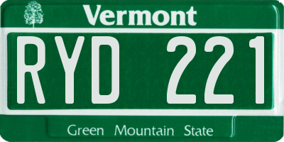 VT license plate RYD221