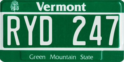 VT license plate RYD247
