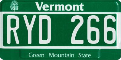 VT license plate RYD266