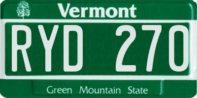 VT license plate RYD270