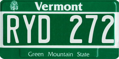 VT license plate RYD272