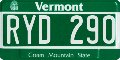 VT license plate RYD290