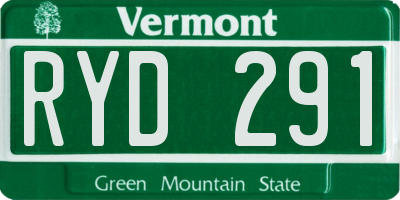 VT license plate RYD291