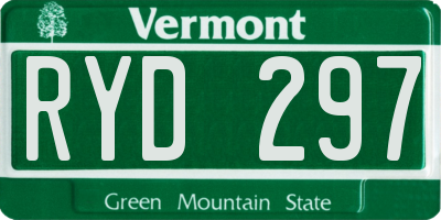 VT license plate RYD297