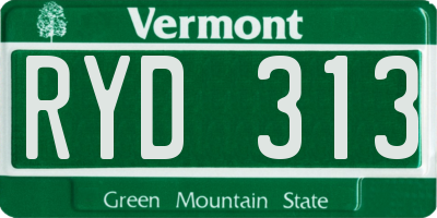 VT license plate RYD313