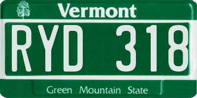 VT license plate RYD318