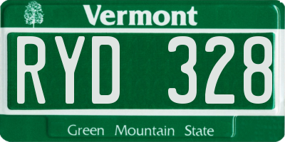 VT license plate RYD328