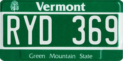 VT license plate RYD369