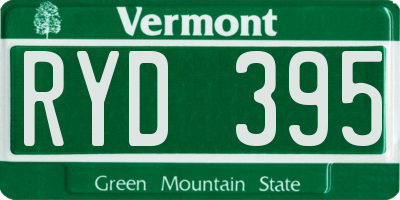 VT license plate RYD395