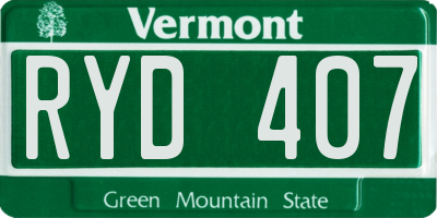 VT license plate RYD407