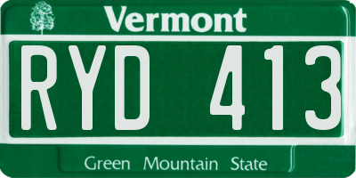 VT license plate RYD413