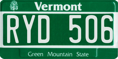 VT license plate RYD506