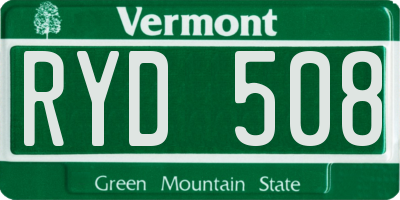 VT license plate RYD508