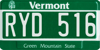 VT license plate RYD516